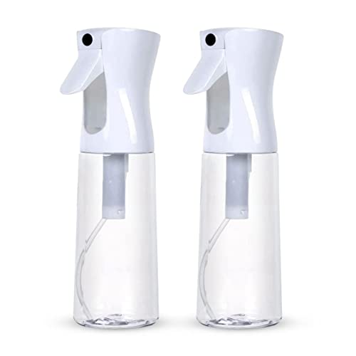 VIGOR PATH Continuous Spray Bottle with Ultra Fine Mist - Versatile Water Sprayer for Hair, Home Cleaning, Salons, Plants, Aromatherapy, and More - Empty Hair Spray Bottle (Clear - 5oz (2 Pack)