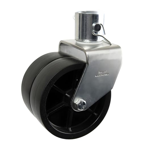 Jeremywell 6' Trailer Tongue Jack Double Caster Wheel 2000lbs Capacity, with Pin, Swirl Jack, Dual