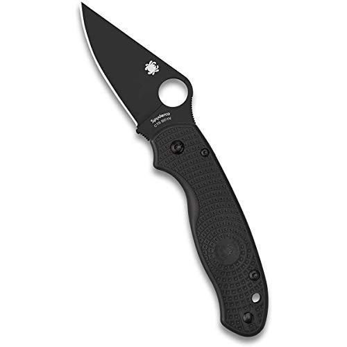 Spyderco Para 3 Lightweight Signature Folding Utility Pocket Knife with 2.92' Black Stainless Steel Blade and FRN Handle - Everyday Carry - PlainEdge - C223PBBK