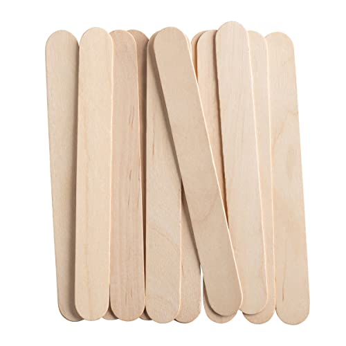 GUSTO [100 Count] Jumbo 6 Inch Wooden Multi-Purpose Popsicle Sticks,Craft, ICES, Ice Cream, Wax, Waxing, Tongue Depressor Wood Sticks (Formerly Comfy Package)