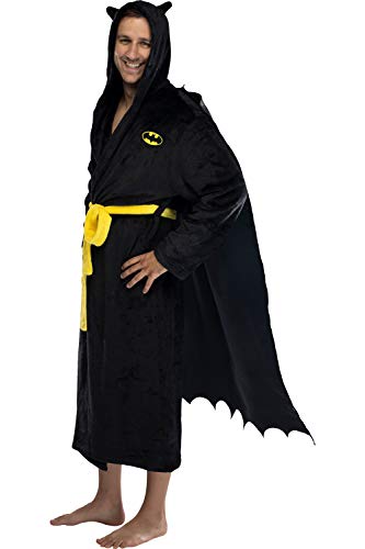 INTIMO DC Comics Adult Batman Plush Fleece Hooded Costume Robe One Size