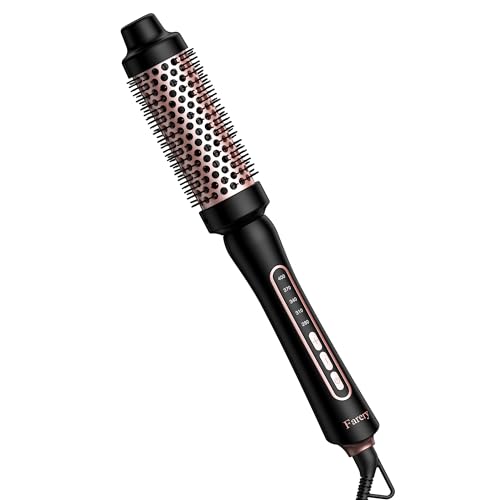 FARERY Thermal Brush Creates 90's Blowout Look, Non-Blowing Heated Round Brush, 1 1/2 Inch Hot Curling Brush with Adjustable Temp, Easier & Faster & Smoother, Dual Voltage for Travel