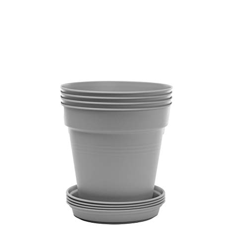 Mintra Home Garden Pots 4pk (Grey, 13cm Diameter (5in))
