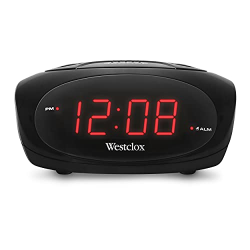 Westclox 70044A (Black) Super-Loud LED Electric Alarm Clock, Standard