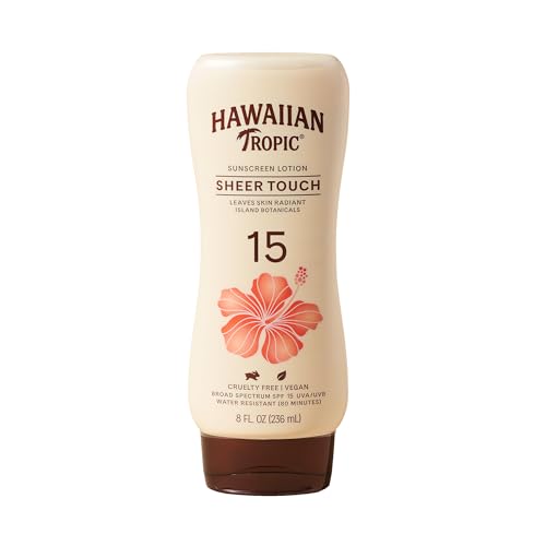 Hawaiian Tropic Sheer Touch Ultra Radiance Lotion Sunscreen SPF 15, 8oz | Hawaiian Tropic Sunscreen SPF 15, Sunblock, Broad Spectrum Sunscreen, Oxybenzone Free Sunscreen, Body Sunscreen, 8oz