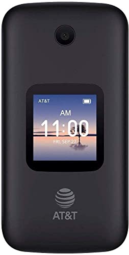 Alcatel SMARTFLIP 4052R | 4G LTE | 4GB Flip-Phone | Bluetooth, WiFi, Big Buttons | Carrier locked to AT&T. Phone is not unlocked - Volcano Black