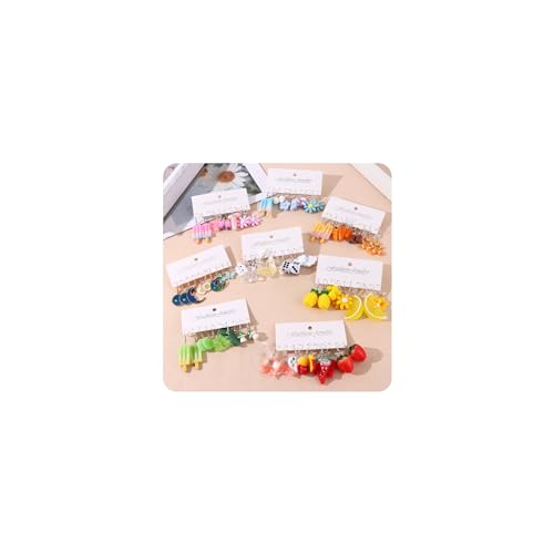 WAINIS 40 Pairs Cute Weird Earrings Y2K Funny Dangle Drop Earrings for Women Goldfish Water Bottle Milk Tea Bear Fruits Mushroom Creative Earrings Party Jewelry Gifts