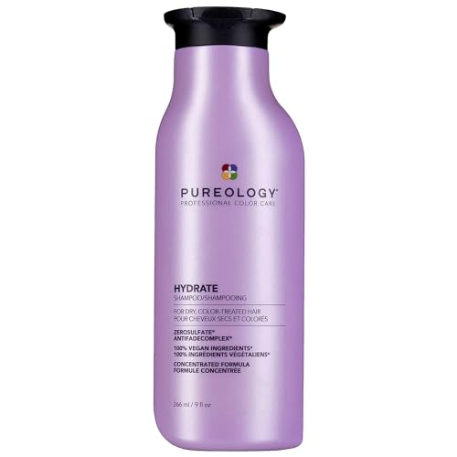 Pureology Hydrate Moisturizing Shampoo | Softens and Deeply Hydrates Dry Hair | For Medium to Thick Color Treated or Natural Hair | Sulfate Free Shampoo | Vegan