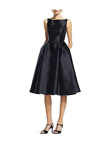 Adrianna Papell Women's Sleeveless Mid-Length Party Dress with V-Back, Black, 4
