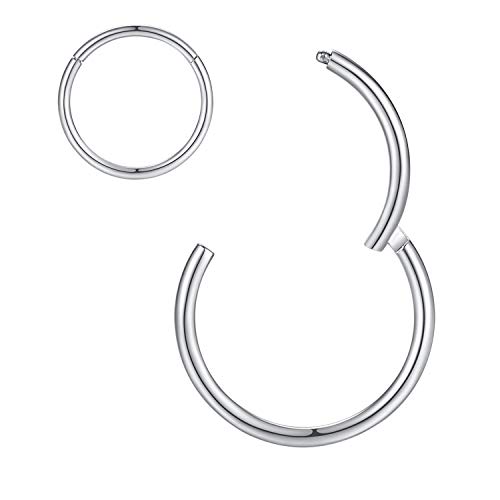 ORANGELOVE Nose Rings 18 Gauge Silver 18g Cartilage Helix Earring Tragus Earrings Daith Earrings Rook Earrings Piercing Jewelry Septum Clicker 7mm Nose Hoop Septum Ring