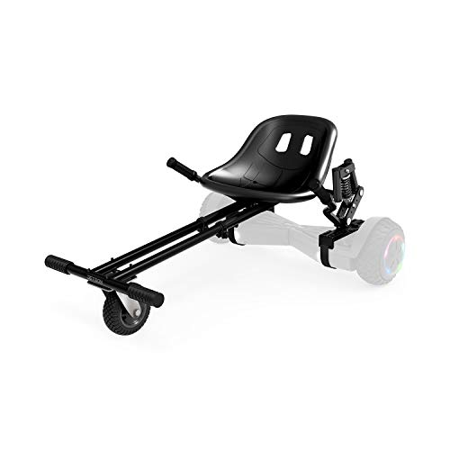 Jetson JetKart 2.0 Universal Hoverboard Attachment, 6' Tire, Bucket Seat, Adjustable Footrest Accommodates Most Heights, Ages 12+, Black, JKAR20-BK
