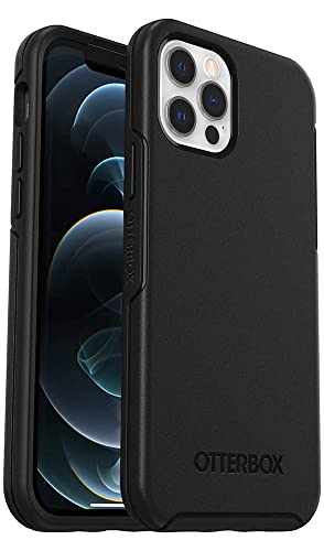 OtterBox iPhone 12 & iPhone 12 Pro Symmetry Series Case - Black, Ultra-Sleek, Wireless Charging Compatible, Raised Edges Protect Camera & Screen
