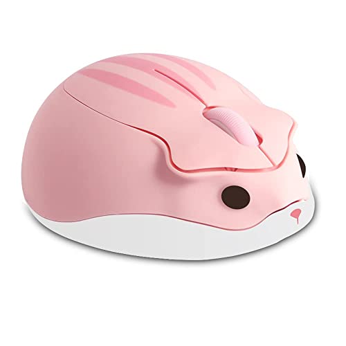 Wireless Mouse Pink Mouse Bluetooth Cute Hamster Shape Kawaii Portable Ergonomic Silent Lightweight Quiet Cordless Gaming Mice for PC Laptop Computer Mac iPad Pro MacBook Pro/Air Gift(No Receiver)