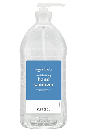 Amazon Basics Hand Sanitizer, Original Scent, Contains 62% Ethyl Alcohol, Unscented, 67.60 Fl Oz (Pack of 1) (Previously Solimo)