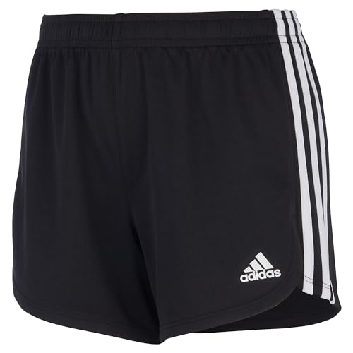 adidas Girls' Big 3-Stripes Mesh Shorts, Adi Black, Large