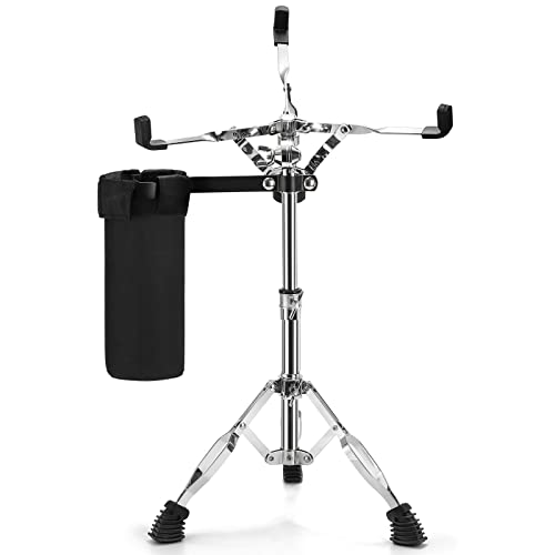 Youeon Snare Drum Stand with Drum Sticks Holder, Double Braced Tripod Snare Stand Fit for 10 to 14 Inch Snare Drum, Drum Pad, Adjustable Height 14.5 to 23 Inches for Drum Beginners, Lightweight