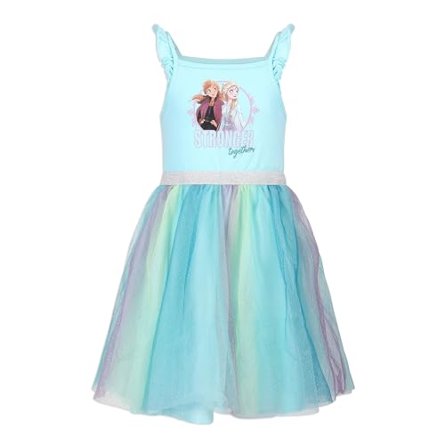 Disney Frozen Elsa and Anna Girls Sleeveless Tutu Dress for Toddlers, Little, and Big Kids – Blue