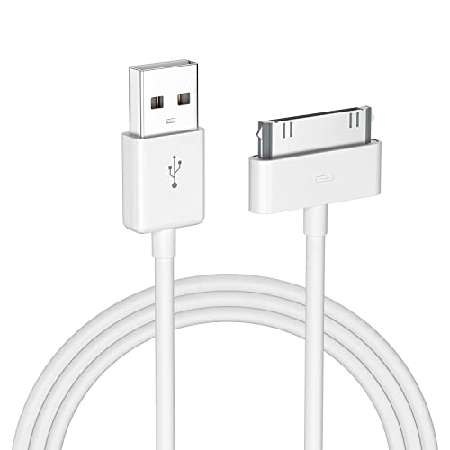 sarmert Apple Certified 30 Pin USB Charging Cable, 4.0ft USB Sync Charging Cord iPhone Compatible for 4 4s 3G 3GS iPad 1 2 3 iPod Touch Nano White (1 PCS)