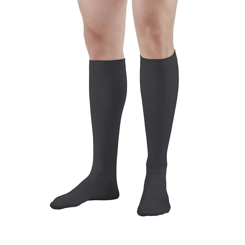 Ames Walker AW Style 111 Cotton 20-30 mmHg Firm Compression Knee High Socks Black Large