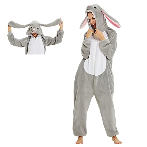 Nousion Uniex Adult Onesie Pajamas Animal Lion Puppy Bunny Cartoon Cosplay Costume Christmas Sleepwear Onesies Outfit Medium