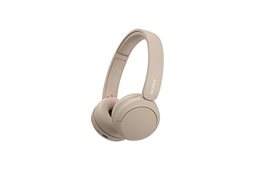 Sony WH-CH520 Best Wireless Bluetooth On-Ear Headphones with Microphone for Calls and Voice Control, Up to 50 Hours Battery Life with Quick Charge Function, Includes USB-C Charging Cable - Beige