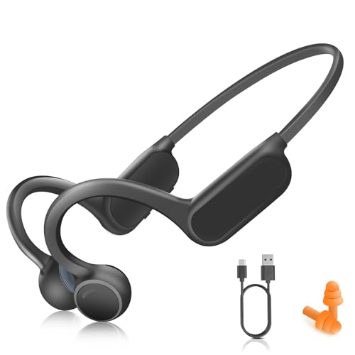 Bone Conduction Headphones, Open Ear Headphones Sports Wireless Earphones, Bluetooth Headphones with Built-in Mic,Up to 8 Hours Playtime,Running Headphone for Running Cycling - Black