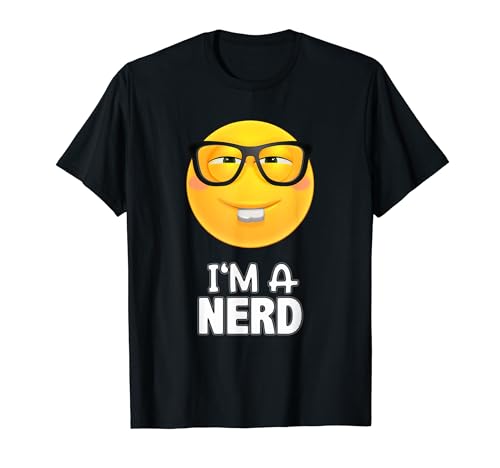 I'm A Nerd Glasses Emoticon SHIRT - Yellow Face Tee T-Shirt