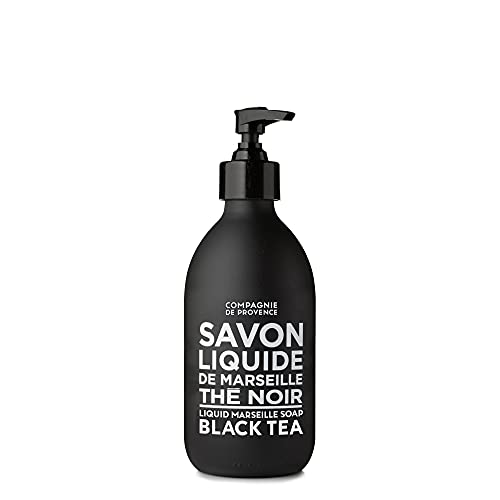 Compagnie de Provence Savon de Marseille Liquid Soap - Black Tea - 10 Fl Oz Glass Pump Bottle