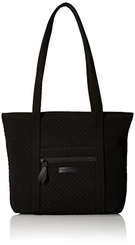 Vera Bradley Women's Microfiber Small Tote Bag, Black 2, One Size