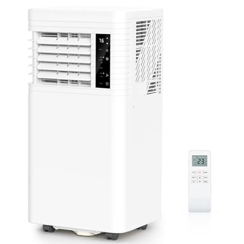 ZAFRO 8,000 BTU Portable Air Conditioners Cool Up to 350 Sq.Ft, 4 Modes Portable AC with Remote Control/LED Display/24Hrs Timer/Installation Kits for Home/Office/Dorms, White