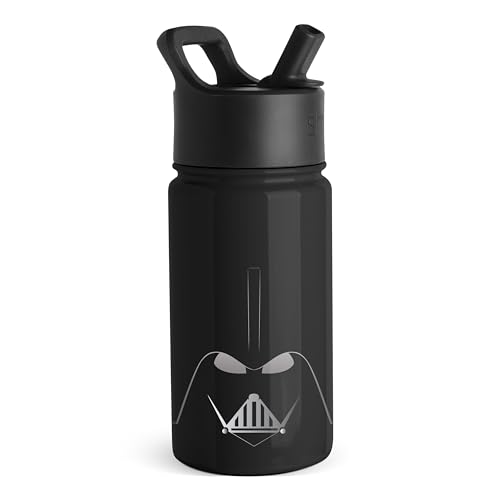 Simple Modern Star Wars Darth Vader Kids Water Bottle with Straw Lid | Insulated Stainless Steel Reusable Tumbler Gifts for School, Toddlers, Boys | Summit Collection | 14oz, Darth Vader