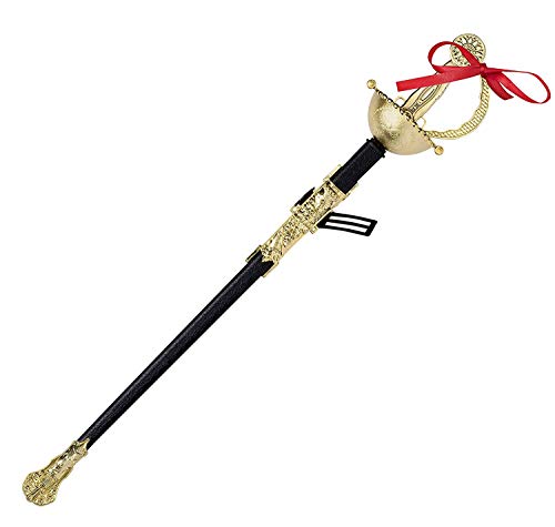 Dress Up America Musketeer Sword - Ornate Gold Toy Sword for Kids - Costume Sword and Sheath Set