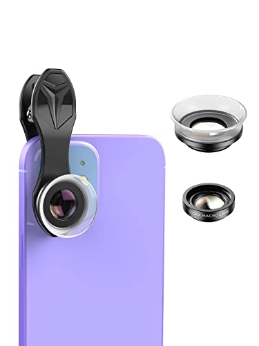 APEXEL 12X / 24X Macro Lens, Macro Lens for iPhone with Universal Clip, HD Phone Macro Lens Attachment for Phone Camera, iPhone Photograph Accessories Fits for All Cellphone and Pads Mini Microscope