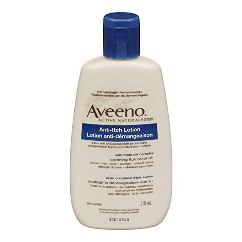 Aveeno Anti-Itch Concentrated Lotion with Calamine and Oat, Skin Protectant for Fast-Acting Itch Relief from Poison Ivy, Insect Bites, Chick Pox, and Allergic Itches, 4 fl. oz