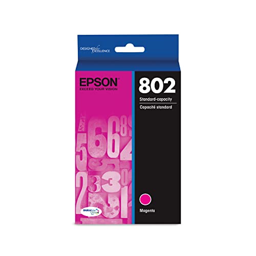 EPSON 802 DURABrite Ultra Ink Standard Capacity Magenta Cartridge (T802320-S) Works with WorkForce Pro WF-4720, WF-4730, WF-4734, WF-4740