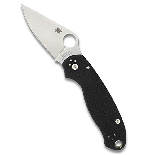 Spyderco Para 3 Signature Folding Utility Pocket Knife with 2.95' Stainless Steel Blade and G-10 Handle - Everyday Carry - PlainEdge - C223GP