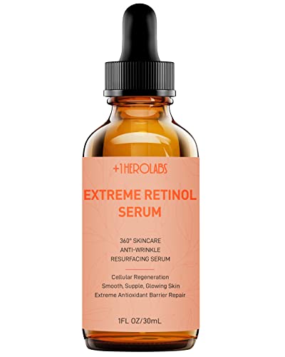+1HEROLABS Retinol Serum for Face 2.5%, B5 Resurfacing Retinol Serum with Vitamin C, Vitamin E, Hyaluronic Acid, Serum for Anti-Aging, Wrinkle Smoothing, Dark Spot Corrector, Brighten Dullness