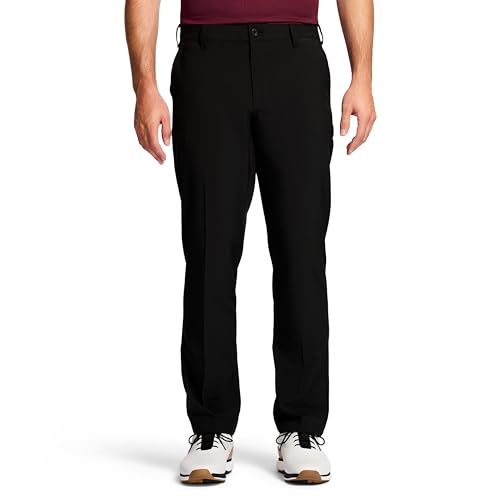 IZOD Men's Golf Swingflex Straight-Fit Flat-Front Pants, black, 36W X 32L