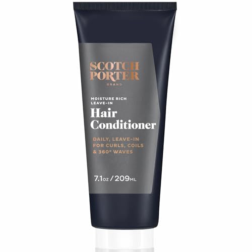 Scotch Porter Moisture Rich Leave-In Hair Conditioner for Men | Superior Smoothness & Definition | Free of Parabens, Sulfates & Silicones | Vegan | 7.1oz Bottle