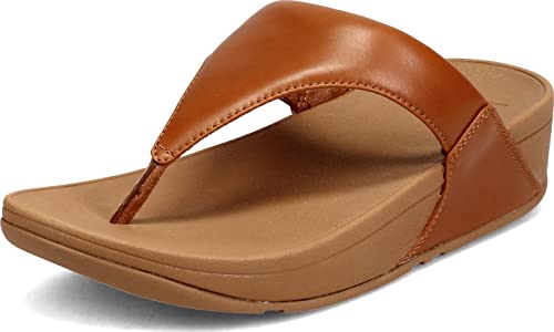 Fitflop Women's Lulu Leather Toe-Post Toepost, Beige Ss18 Light Tan 592, 8