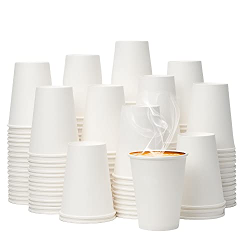 YEEHAW Coffee Cups [12 oz 300 pack], White Disposable Paper Cups, To Go Hot Cups for Coffee, Hot Liquid, Chocolate, Juice, Hot Beverage Drinking Cup, Ideal for Cafes, Bistros, Businesses