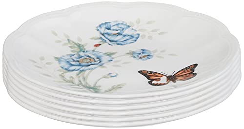 Lenox 817046 Butterfly Meadow 6-Piece Tidbit Plate Set, White, 3.05 LB