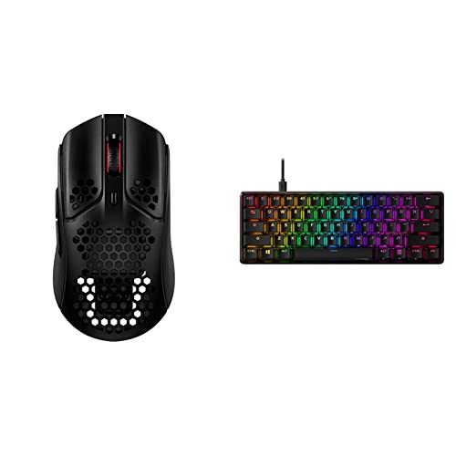HyperX Pulsefire Haste Gaming Mouse & Alloy Origins 60 - Mechanical Gaming Keyboard, Ultra Compact 60% Form Factor, Double Shot PBT Keycaps, RGB LED Backlit, NGENUITY Software Compatible