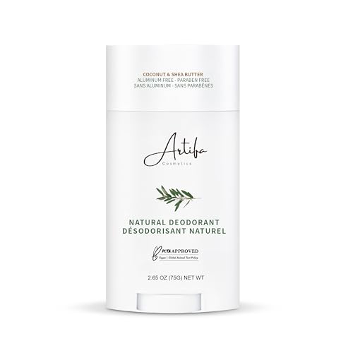 Artifa Natural Deodorant, Aluminum Free for Women and Men with Probiotics, Coconut oil, Shea Butter 2.65 oz (75 g)