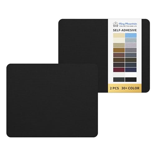 KING MOUNTAIN Canvas Repair Patch 9 x11 Inch 2 Pcs Self-Adhesive Waterproof Fabric Patch for Sofas, Tents, Furniture,Tote Bags, Car Seats (Black)