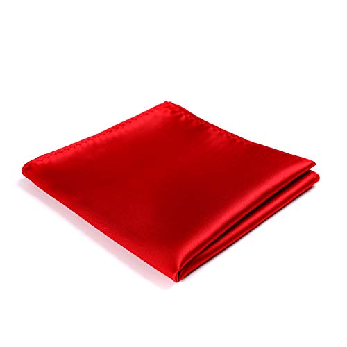 fortunatever Mens Red Satin Pocket Square