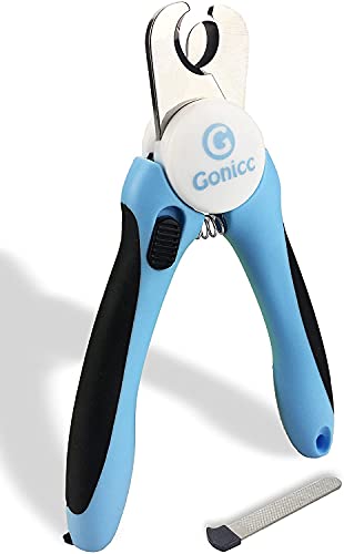 gonicc Dog & Cat Pets Nail Clippers and Trimmers - with Safety Guard to Avoid Overcutting, Free Nail File, Razor Sharp Blade - Professional Grooming Tool for Pets