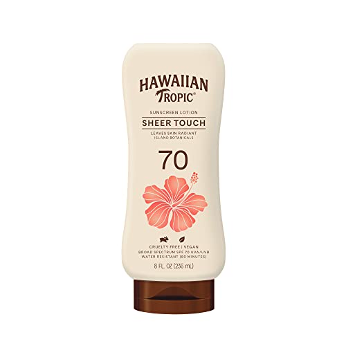 Hawaiian Tropic Sheer Touch Ultra Radiance Lotion Sunscreen SPF 70, 8oz | Hawaiian Tropic Sunscreen SPF 70, Sunblock, Broad Spectrum Sunscreen, Oxybenzone Free Sunscreen, Body Sunscreen, 8oz
