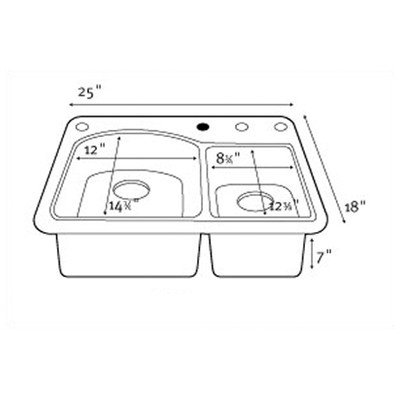 Swanstone Classics 25' x 18' Space Saver Double Bowl Kitchen Sink Finish: Gray Granite