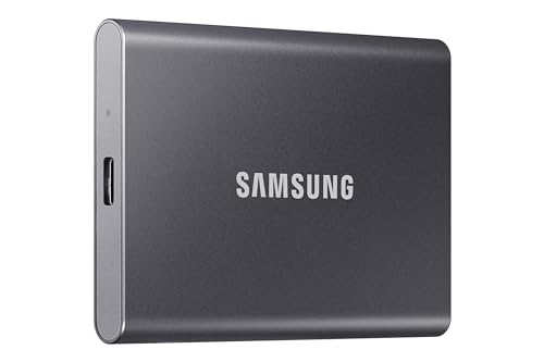 SAMSUNG T7 Portable SSD, 1TB External Solid State Drive, Speeds Up to 1,050MB/s, USB 3.2 Gen 2, Reliable Storage for Gaming, Students, Professionals, MU-PC1T0T/AM, Gray